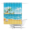 Заказать штору для ванных комнат в Москве. Шторы в ванную Пляж. от nadegda - готовые дизайны и нанесение принтов.