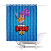 Заказать штору для ванных комнат в Москве. Шторы в ванную BRAWL STARS SHELLY  от geekbox - готовые дизайны и нанесение принтов.