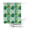 Заказать штору для ванных комнат в Москве. Шторы в ванную Тропические листья и морские звезды от IrinkaArt  - готовые дизайны и нанесение принтов.