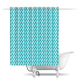 Заказать штору для ванных комнат в Москве. Шторы в ванную Голубой орнамент для ванной от Achadidi.printio.ru  - готовые дизайны и нанесение принтов.