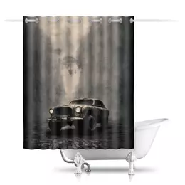 Заказать штору для ванных комнат в Москве. Шторы в ванную Steampunk car от Дана Столыпина - готовые дизайны и нанесение принтов.