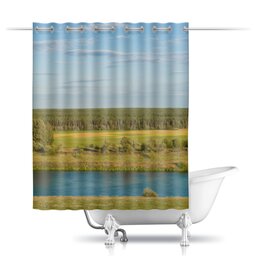Заказать штору для ванных комнат в Москве. Шторы в ванную Река Дон от Celeron3D  - готовые дизайны и нанесение принтов.
