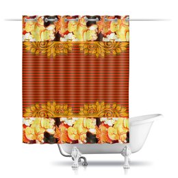 Заказать штору для ванных комнат в Москве. Шторы в ванную Королевский шик. от Eva De Peron.  - готовые дизайны и нанесение принтов.
