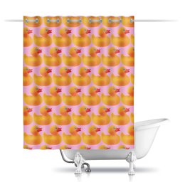 Заказать штору для ванных комнат в Москве. Шторы в ванную Уточки от PINK  - готовые дизайны и нанесение принтов.