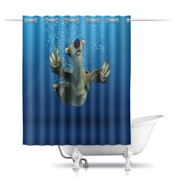 Заказать штору для ванных комнат в Москве. Шторы в ванную Ледниковый период (Сид под водой) от Аня Лукьянова - готовые дизайны и нанесение принтов.