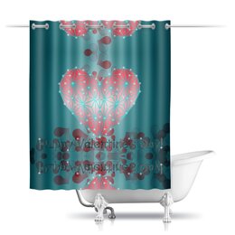 Заказать штору для ванных комнат в Москве. Шторы в ванную  Low Poly Heart  от natulia_hatulia@yahoo.com - готовые дизайны и нанесение принтов.