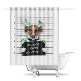 Заказать штору для ванных комнат в Москве. Шторы в ванную собака от solntse - готовые дизайны и нанесение принтов.