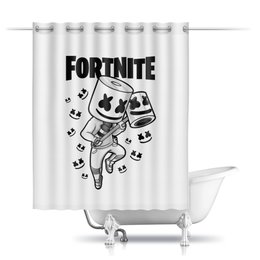 Заказать штору для ванных комнат в Москве. Шторы в ванную Fortnite, Marshmello от geekbox - готовые дизайны и нанесение принтов.