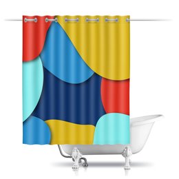 Заказать штору для ванных комнат в Москве. Шторы в ванную Разноцветная абстракция от BeliySlon - готовые дизайны и нанесение принтов.