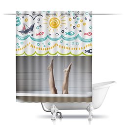 Заказать штору для ванных комнат в Москве. Шторы в ванную Ноги. от Наталья Чернова - готовые дизайны и нанесение принтов.
