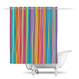 Заказать штору для ванных комнат в Москве. Шторы в ванную Разноцветная абстракция от BeliySlon - готовые дизайны и нанесение принтов.