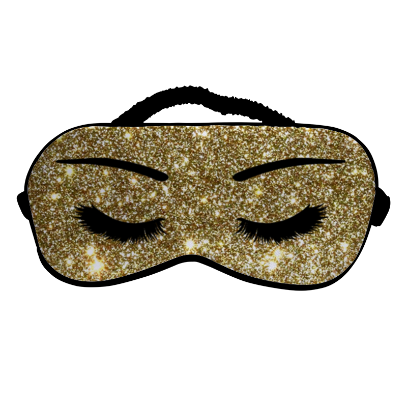 Printio Маска для сна Золотой глиттер, красивые густые ресницы и брови printio маска лицевая новогодние шарики и золотой глиттер