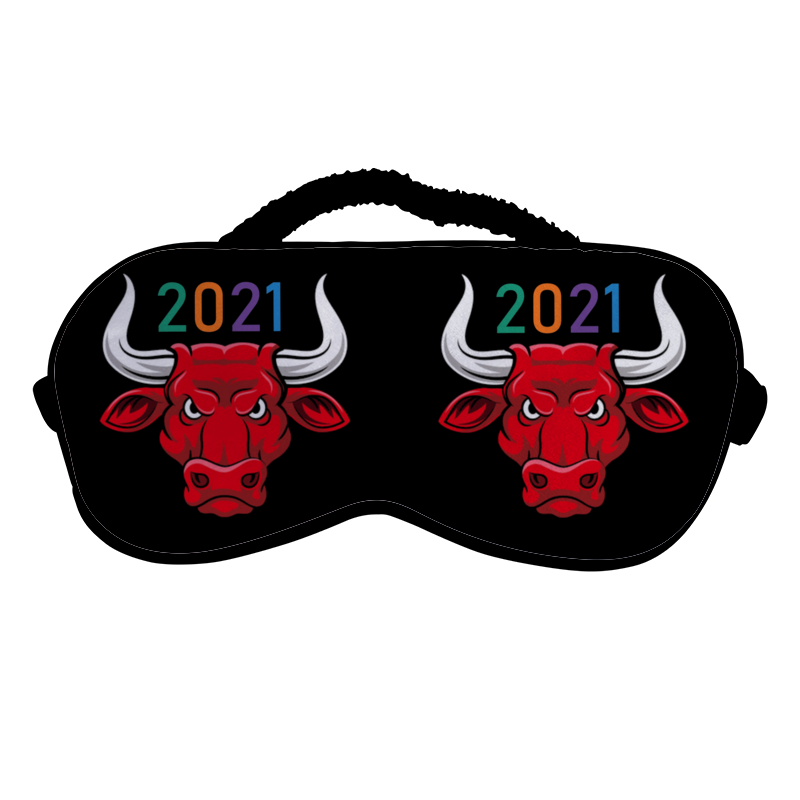 Printio Маска для сна Год быка 2021| с новым годом - чёрная printio маска для сна новый год 2021