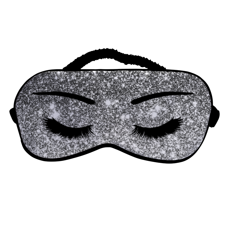 Printio Маска для сна Серебряный глиттер, красивые ресницы и брови printio маска лицевая страна чудес люксовый дизайн корона