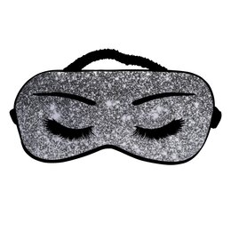 Заказать маски в Москве. Маска для сна Серебряный глиттер, красивые ресницы и брови от eszadesign - готовые дизайны и нанесение принтов.