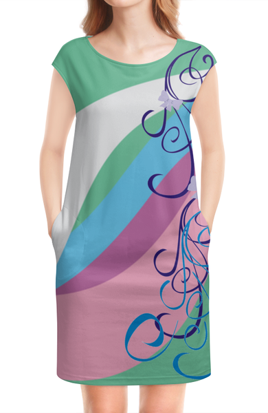 Заказать платье в Москве. Платье без рукавов волна от nikol - готовые дизайны и нанесение принтов.