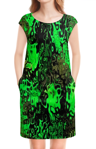 Заказать платье в Москве. Платье без рукавов Серо-зеленый от THE_NISE  - готовые дизайны и нанесение принтов.
