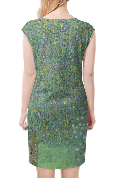 Заказать платье в Москве. Платье без рукавов Розы под деревьями (Густав Климт) от trend - готовые дизайны и нанесение принтов.