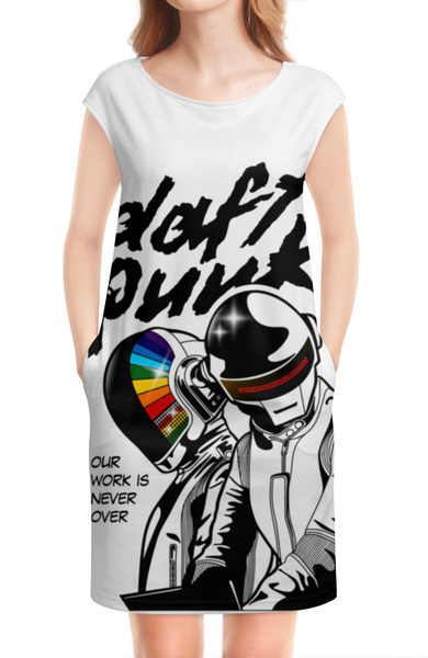 Заказать платье в Москве. Платье без рукавов Daft Punk от geekbox - готовые дизайны и нанесение принтов.