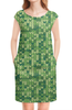 Заказать платье в Москве. Платье без рукавов Зеленый вязаный узор от Antaya - готовые дизайны и нанесение принтов.