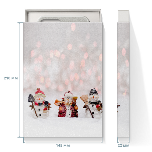 Заказать подарочную упаковку в Москве. Коробка для чехлов Три Снеговика от Оксана Музыка - готовые дизайны и нанесение принтов.