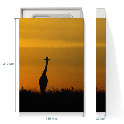 Заказать подарочную упаковку в Москве. Коробка для чехлов жираф на закате от Оксана Музыка - готовые дизайны и нанесение принтов.