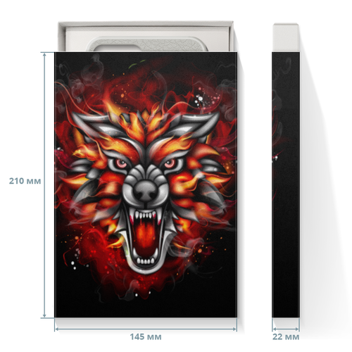 Заказать подарочную упаковку в Москве. Коробка для чехлов Wolf & Fire от Аня Лукьянова - готовые дизайны и нанесение принтов.