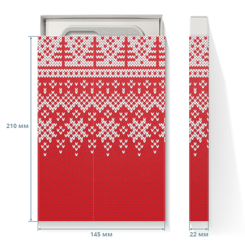 Заказать подарочную упаковку в Москве. Коробка для чехлов Новогодние узоры от FireFoxa - готовые дизайны и нанесение принтов.