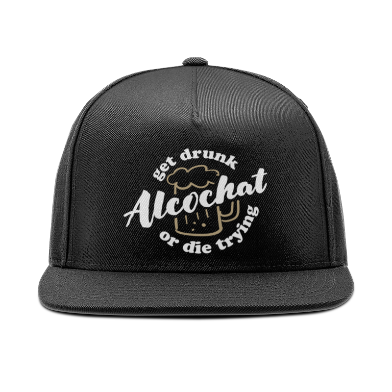 Printio Кепка снепбек с прямым козырьком Black alcochat cap