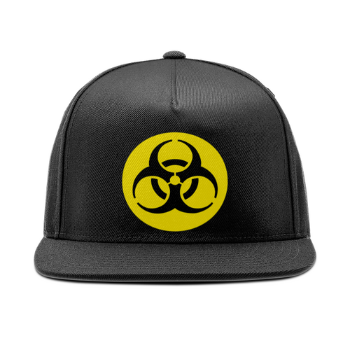 Заказать головной убор в Москве. Кепка снепбек с прямым козырьком BIOHAZARD от Jimmy Flash - готовые дизайны и нанесение принтов.