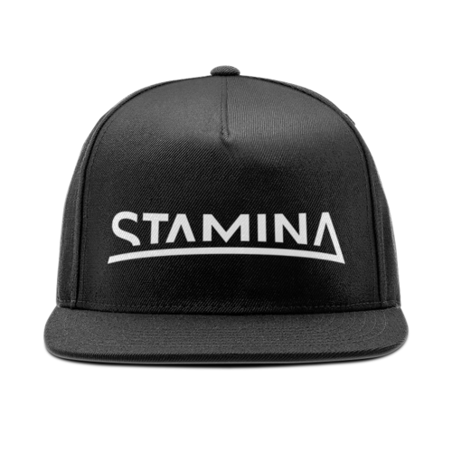 Заказать головной убор в Москве. Кепка снепбек с прямым козырьком Stamina black cap от stamina-swim@mail.ru - готовые дизайны и нанесение принтов.