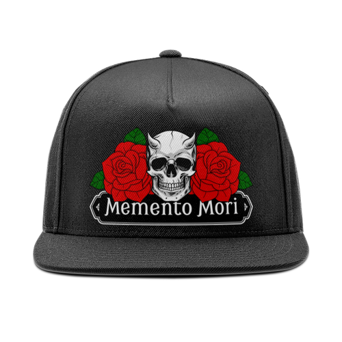 Заказать головной убор в Москве. Кепка снепбек с прямым козырьком Memento Mori | Помни о смерти от Stomatolog_STORE - готовые дизайны и нанесение принтов.
