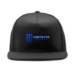 Заказать головной убор в Москве. Кепка снепбек с прямым козырьком Monster Energy от THE_NISE  - готовые дизайны и нанесение принтов.