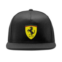 Заказать головной убор в Москве. Кепка снепбек с прямым козырьком Ferrari  от DESIGNER   - готовые дизайны и нанесение принтов.