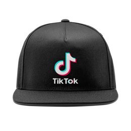 Заказать головной убор в Москве. Кепка снепбек с прямым козырьком TikTok  от DESIGNER   - готовые дизайны и нанесение принтов.