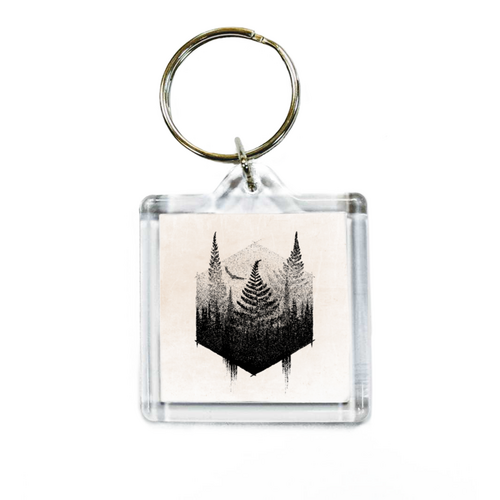 Заказать брелоки в Москве. Брелок квадратный 32x32 мм Папоротник от oneredfoxstore@gmail.com - готовые дизайны и нанесение принтов.
