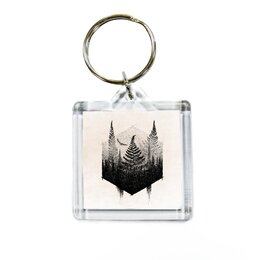 Заказать брелоки в Москве. Брелок квадратный 32x32 мм Папоротник от oneredfoxstore@gmail.com - готовые дизайны и нанесение принтов.