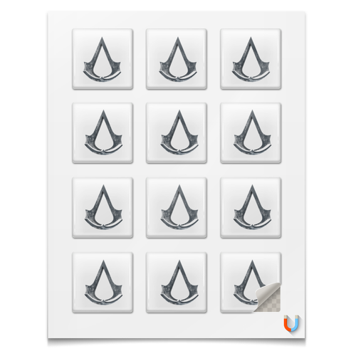 Заказать магниты в Москве. Магниты квадратные 5x5 см Assassin’s Creed от GeekFox  - готовые дизайны и нанесение принтов.