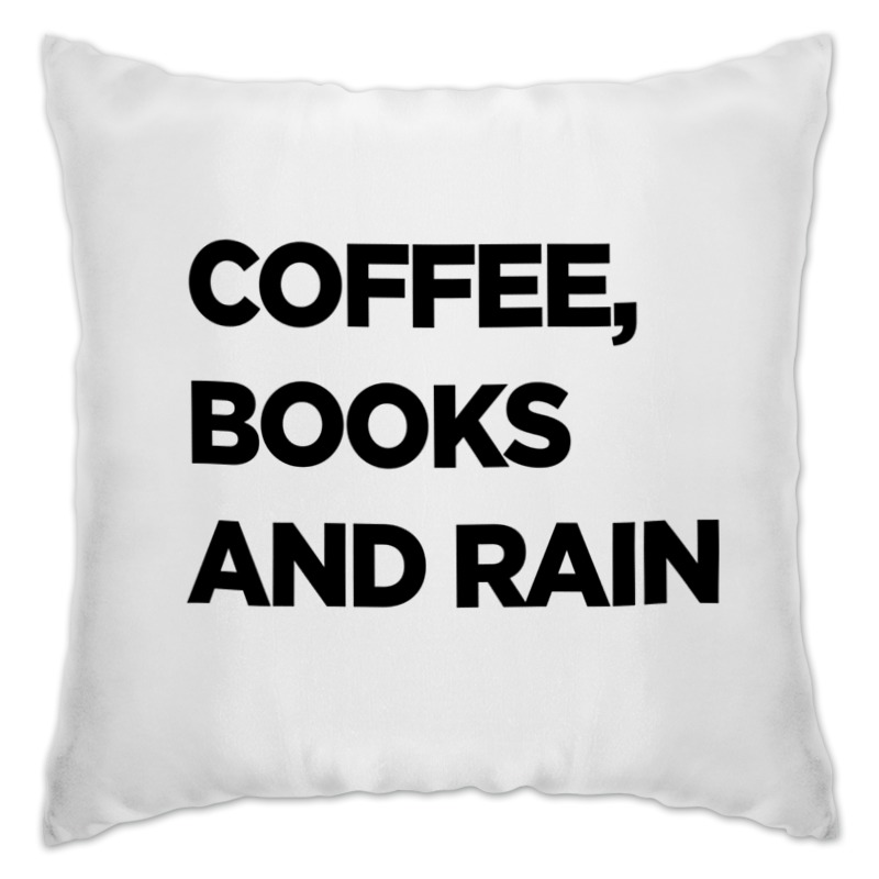 цена Printio Подушка Coffee, books and rain by brainy
