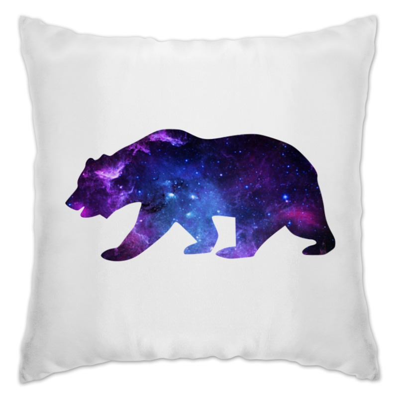 Space animals. Космический медведь. Двухсторонний принт на подушке. Медведь в космосе. Подушка космос.
