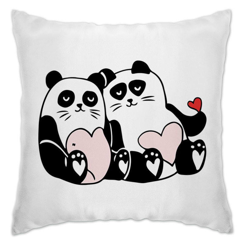 Printio Подушка Влюблённые панды