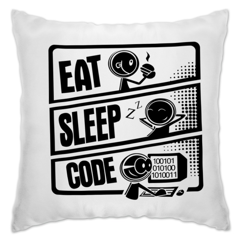 Printio Подушка Eat, sleep, code printio блокнот eat sleep code