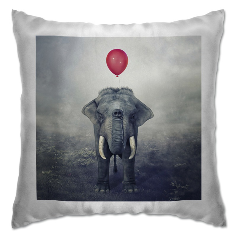 Printio Подушка Красный шар и слон printio скатерть квадратная красный шар и слон