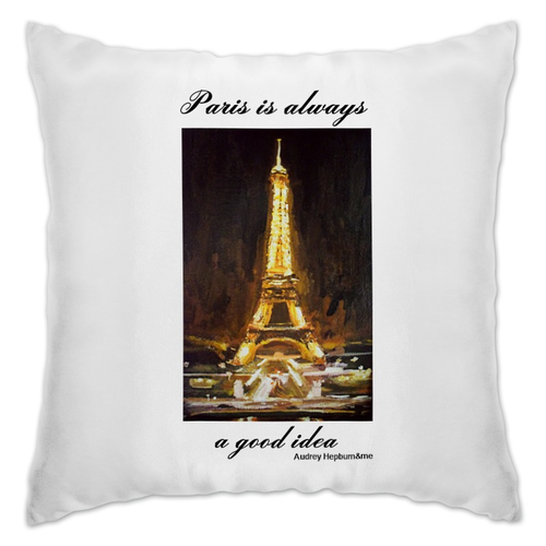 Заказать подушку в Москве. Подушка Париж от @mywave - готовые дизайны и нанесение принтов.