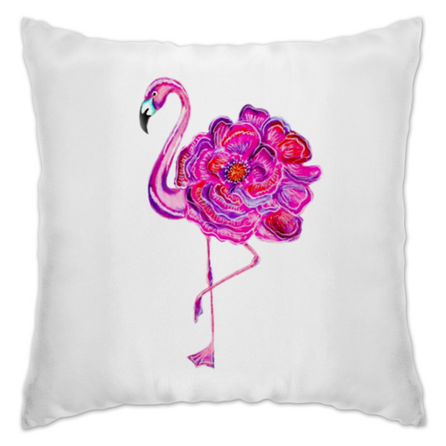 Заказать подушку в Москве. Подушка Розовый фламинго от Karina Kosyak - готовые дизайны и нанесение принтов.