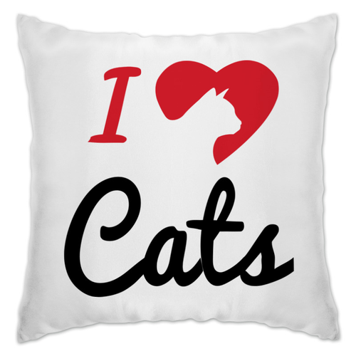 Заказать подушку в Москве. Подушка Я люблю котов от nadegda - готовые дизайны и нанесение принтов.