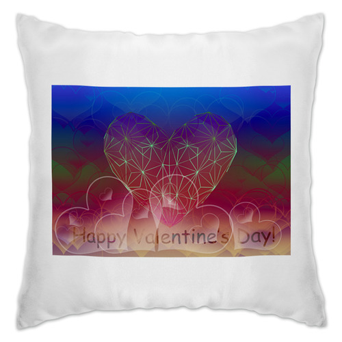 Заказать подушку в Москве. Подушка  Low Poly Heart  от natulia_hatulia@yahoo.com - готовые дизайны и нанесение принтов.