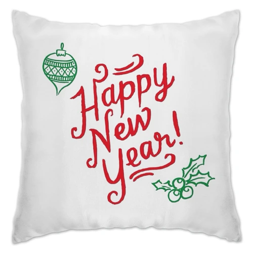 Заказать подушку в Москве. Подушка Happy New Year от Hop Shop - готовые дизайны и нанесение принтов.