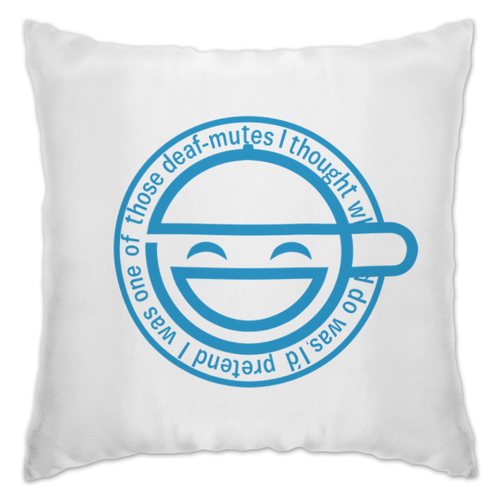 Заказать подушку в Москве. Подушка Смеющийся человек от GeekFox  - готовые дизайны и нанесение принтов.
