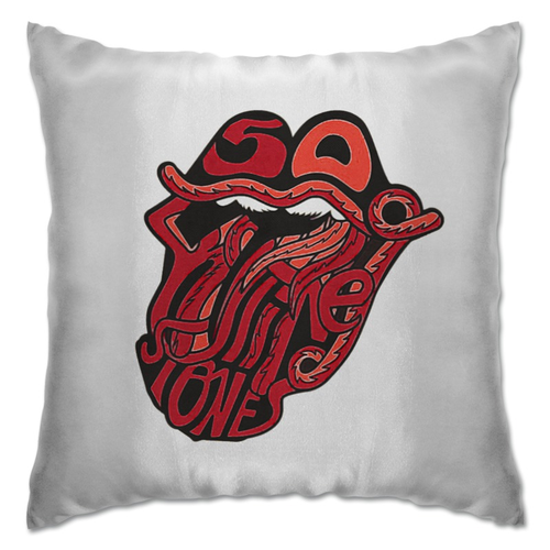 Заказать подушку в Москве. Подушка Rolling Stones’ 50th Anniversary от Just kidding - готовые дизайны и нанесение принтов.